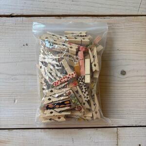 Decorative Clothes Pins 1" Crafting School Decorating Supplies Bag Multi Pattern